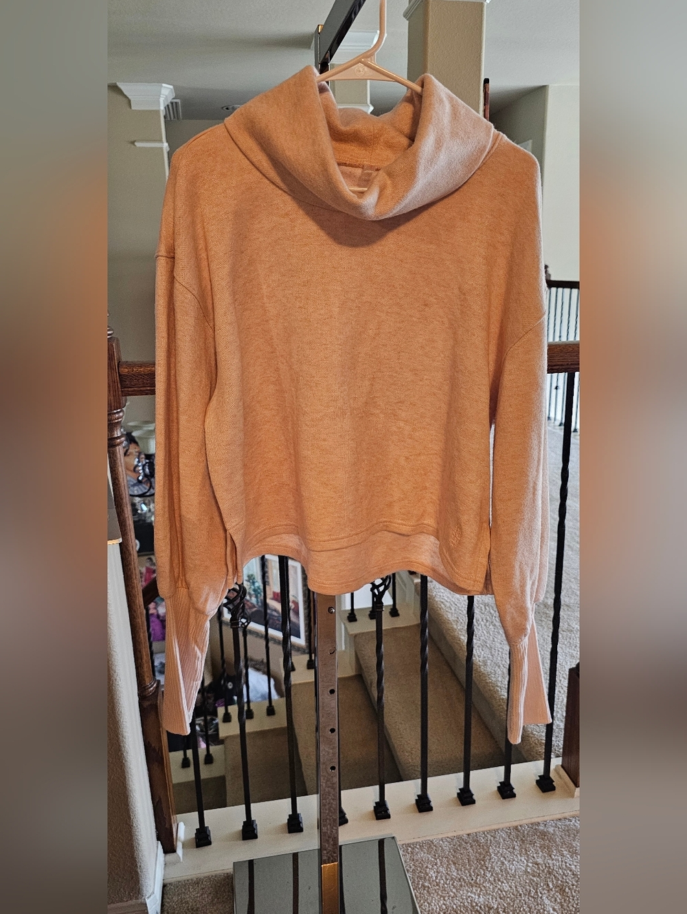 Free People Cozy Women's Peach Cowl Neck Sweater